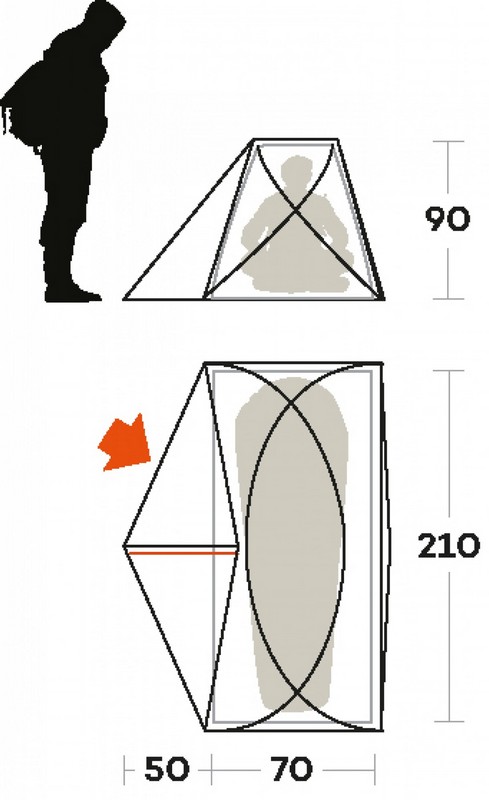 Dimensions de la tente Solo Ferrino